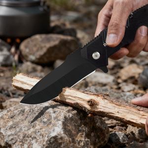 Cuchillo Plegable Multifuncional de Acero Inoxidable de Grado Industrial, Portátil, para Camping, Barbacoa, con Llavero, Pequeño y Afilado - Product Image 4