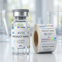 Étiquettes autocollantes personnalisées en vinyle pour flacons de laboratoire pour flacons en verre de 2 ml, 3 ml, 5 ml, 10 ml