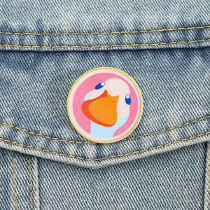 Broches de Esmalte con Diseño de Cara de Pato Kawaii, Lindos Broches de Animales de Dibujos Animados para Mochilas, Ropa, Solapa, Insignia, Venta al por Mayor - Product Image 1