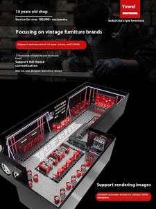 Gabinete de vino hecho a mano, estante de vidrio de exhibición comercial para Lego, gabinete de exhibición, contenedor de viento Industrial, producto artesanal de Metal - Product Image 5