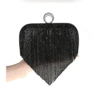 ヨーロッパとアメリカのディナーバッグダイヤモンドタッセル手作りラインストーンイブニングメッセンジャークラッチ高品質レディパーティーハンドバッグ