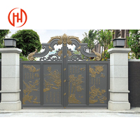 Porte d'allée automatique motorisée au design moderne Porte de clôture à persiennes Porte coulissante en aluminium