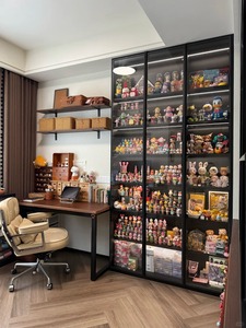 Modern Solid Wood Living Room &amp; Dining Display <strong>Cabinet</strong> with Custom Bookcase Lockers-Space Saving Storage for Villa - Product Image 2