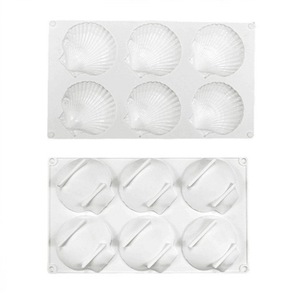 Cetakan Kue Silikon Gel Bentuk Kerang 6 Sel untuk Fondant dan Cokelat, Cetakan Mousse DIY - Product Image 5