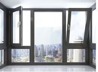 Ventana Corredera de Aluminio Impermeable, Ventana Corredera con Marco de Aluminio Antirrobo