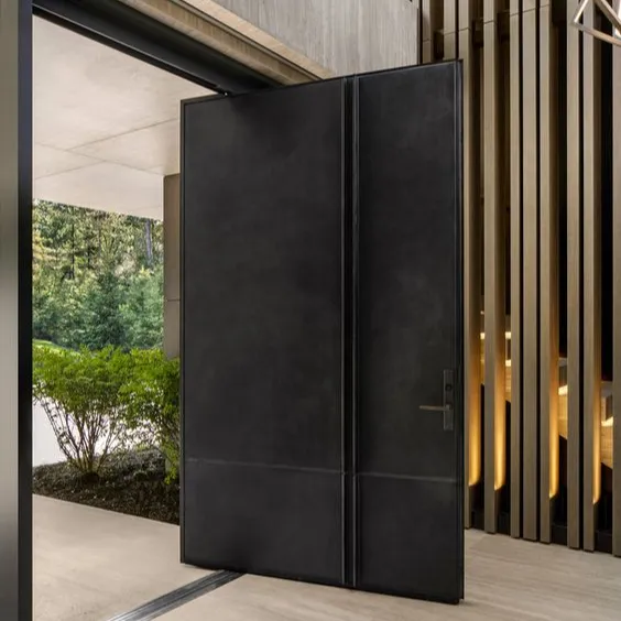 Seeyesdoor современная металлическая безопасная алюминиевая наружная Поворотная входная дверь для дома всех типов