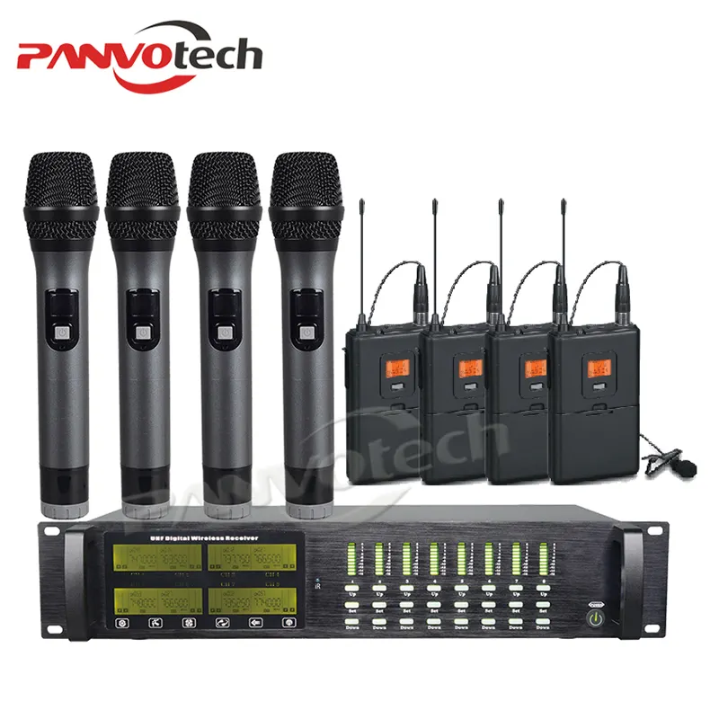 Panvotech 8-Kanal-UHF-Funkmikrofon 8 Hand mikrofon, Headset-Mikrofon Profession elles Audio-Video