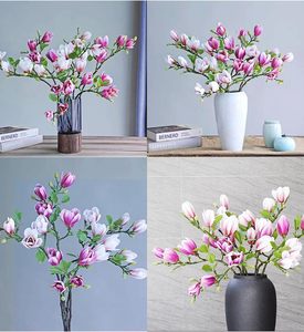 Flores de Magnolia Decorativas Artificiales de Alta Calidad con 4 Cabezas y Tacto Real para el Hogar, Bodas, Año Nuevo, Día de San Valentín, Día de la Madre - Product Image 3