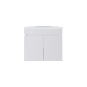 Chaux <b>Floating</b> Wide Double Door Vanity With Resin Sink White Bathroom Storage - Product Image 2