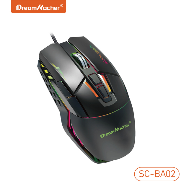 Macro Professional Gaming Mouse Wired USB LED Backlit Optical Sensor 4800 DPI 7 Buttons Right/Left-Handed Ergonomic Shape for