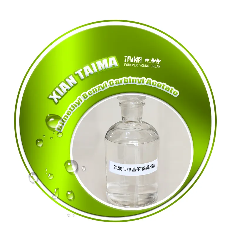 Örnekler mevcut CAS 151-05-3 yüksek kaliteli Dimethyl benzil karbinil asetat (DMBCA) yenilebilir lezzet özü için satış