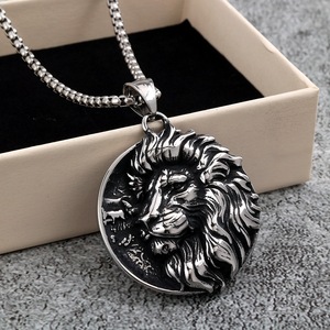 Yunnique-collar con colgante de león de acero inoxidable para hombre, diseño de animales vintage, regalo de ocio, joyería de moda - Product Image 2