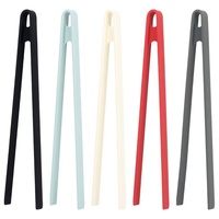 Pinces en plastique 11 pouces, ustensiles de cuisine, pinces de barbecue, pinces de cuisine pour steak frit, pain, silicone antiadhésif pour la cuisson