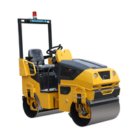 Rouleau compresseur vibrant de haute qualité pour petites routes en asphalte, à double roue en acier, 1,5 tonne, autoporté, diesel/essence