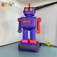 Robot gonflable géant avec éclairage LED, mascotte mécanique rétro science-fiction pour la décoration d'événements