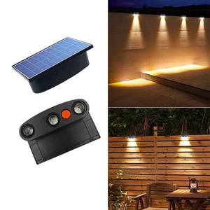 Lampu dinding pagar tenaga surya, alat penerangan luar ruangan tahan air pencahayaan malam penuh suhu warna dapat diatur nyala/mati otomatis 3 LED - Product Image 2