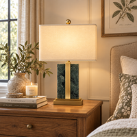Lampe de table en marbre naturel haut de gamme, lampe de bureau décorative d'intérieur, couleur personnalisée pour villa, hôtel, hall, éclairage intérieur