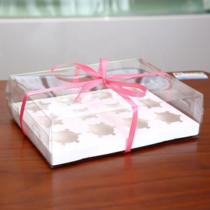 Caja transparente para hornear postres, Mini magdalenas <span class=keywords><strong>de</strong></span> <span class=keywords><strong>acetato</strong></span> <span class=keywords><strong>con</strong></span> 12 agujeros - Product Image 4