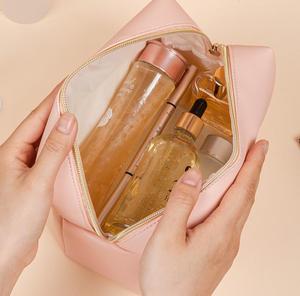 Sac de toilette portable résistant à l'eau en cuir PU avec logo personnalisé, petite pochette cosmétique à fermeture éclair pour femmes et filles - Product Image 2