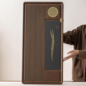 ถาดชาคุณภาพสูง แบบระบายน้ำในครัวเรือน สไตล์จีน ชิ้นเดียว โต๊ะชงชาแบบแห้ง โต๊ะสำนักงานแบบมินิมอล - Product Image 5