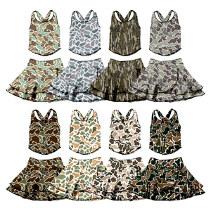 Conjunto de Ropa Deportiva para Niñas con Estampado de Camuflaje Personalizado, Falda, Pantalones Cortos, Ropa Deportiva para Hermanas, Yoga, Ropa Infantil - Product Image 1