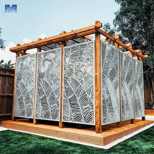 Gold privacy cabinet vintage rattan folding outdoor salon laser cut patio separators screens room dividers partitions screen