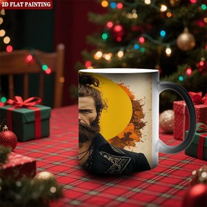 Mug à sublimation vierge 11oz en céramique noire givrée, activable par la chaleur, pour impression de design personnalisé - Product Image 2
