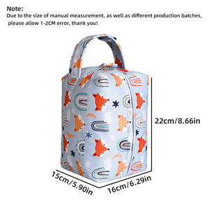 Borsa Riutilizzabile Elegante e di Alta Qualità 22*14*16cm, Resistente all'Acqua, con Motivo Leone, per Raccolta Pannolini o Altri Oggetti, Appendibile e Portatile - Product Image 2