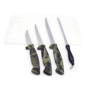 <span class=keywords><strong>Couteau</strong></span> de chasse en acier inoxydable, Kit de survie en plein air, planche à découper, ensemble de couteaux de Camping avec sac de transport - Product Image 5