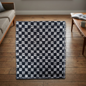Tapis indien Love Home RI 5063 en coton 100% anti-boulochage, tufté à la main avec motifs en cuir, pour hôtels et usage domestique - Product Image 3