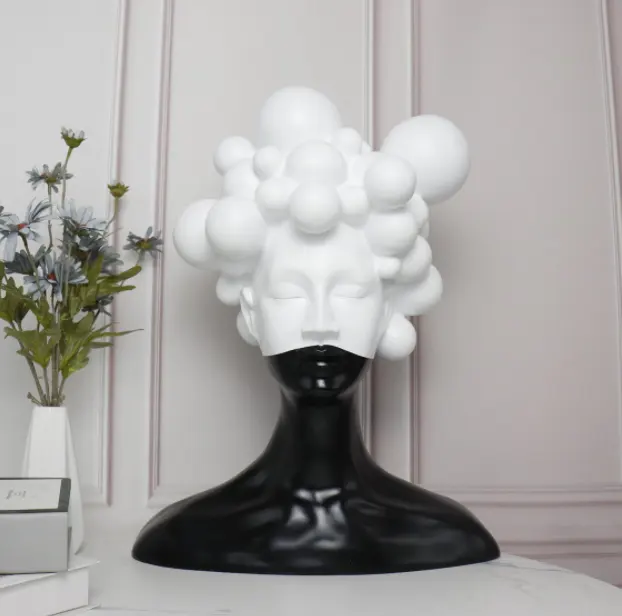 Einfache moderne Modell Zimmer Veranda Göttin Kopf Blase Figur Skulptur Dekoration