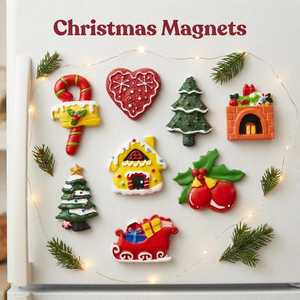 Aimant de réfrigérateur en résine personnalisé OEM/ODM, aimant de Noël promotionnel unique fait à la main en polyrésine 3D, cadeau pour la décoration de la pièce - Product Image 1