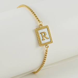 Nueva Pulsera de Acero Inoxidable con 26 Letras Inglesas, Diseño de Concha, Personalizada, Combinable con Todo, de Acero de Titanio 18k, con Cierre de Cremallera - Product Image 5