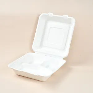 Hot Sale Biodegradable 9 Inch Sugarcane Take Out Lunch Box Big Bagasse Food Box