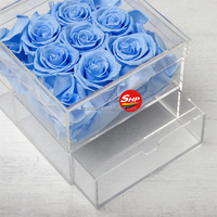 Boîte cadeau en acrylique transparente SHP avec tiroir, design à 9 trous, pour anniversaire, Noël, anniversaire de mariage, Saint-Valentin