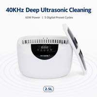 Pencuci Botol Bayi Elektrik 40kHz 2.5L Pembersih Gigi Stainless Steel Mesin Pembersih Ultrasonik Digital 65W Rumah Tangga