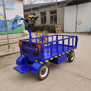 Nieuwste ontwerp elektrische transportkar elektrische vierwielige vlakke wagen rijden op de elektrische vlakke wagen achteruit - Product Image 4
