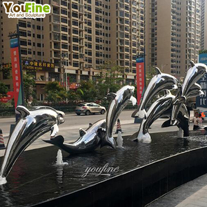Jardín Decoración al aire libre Estatua <span class=keywords><strong>de</strong></span> delfín <span class=keywords><strong>de</strong></span> <span class=keywords><strong>acero</strong></span> inoxidable <span class=keywords><strong>de</strong></span> alta calidad Tamaño real - Product Image 4
