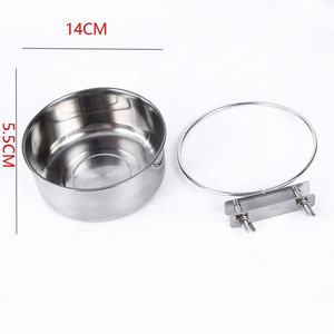 Accessoires pour animaux de compagnie perroquet oiseau nourriture suspendus bols <span class=keywords><strong>cage</strong></span> eau bol mangeoires en acier inoxydable chat chien bol - Product Image 3