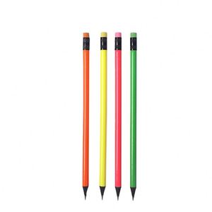 Crayons fluorescents ronds de couleur, impression de logo personnalisée, peinture noire, crayons HB de 7 pouces, utilisation au bureau et à l'école, boîte de 12 pièces, boîte de couleur - Product Image 2