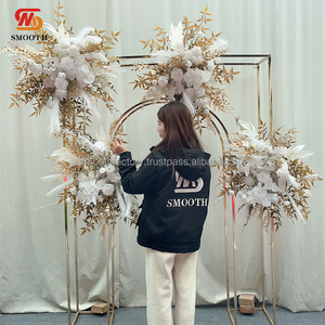 ที่คาดดอกไม้ใบไม้สีขาวโรสโกลด์เรียบงานแฮนด์เมดฉากหลังแต่งงานแบบนุ่มสำหรับงานอีเวนต์และปาร์ตี้สำหรับวันวาเลนไทน์ - Product Image 2