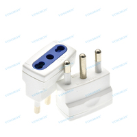 Adaptateur de voyage mini 2 broches européennes EU 4,0 mm vers prise italienne Type L, avec prise italienne, en ABS, 3 sorties, 250 V 10 A/16 A
