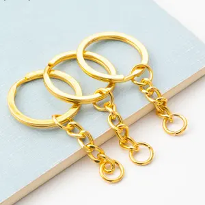 Metal Blank Keyring Keychain Split Rings Keyfob Lobster Clasp Key Pendant Chains Climbing Buckles Carabiner