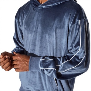 Sweat-shirt à capuche épais de luxe personnalisé coupe classique automne-hiver, manches classiques, couleur unie nude, sans cordon, 100 % coton velours - Product Image 1