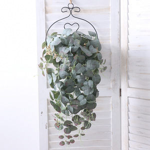 Guirlande artificielle d'eucalyptus Mo Hua Ge, blanc grisâtre, brun rougeâtre, fleurs en soie, décoration murale, accessoires de mariage - Product Image 2