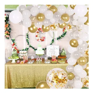 批发金色五彩纸屑银白色婴儿淋浴婚礼生日派对气球派对装饰气球拱门