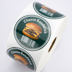 Autocollant personnalisé imperméable en vinyle rond pour logo <span class=keywords><strong>de</strong></span> hamburger, étiquette d'emballage pour restauration rapide, charcuterie, boîte à emporter, scellage - Product Image 3