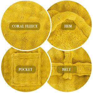 <span class=keywords><strong>Accappatoio</strong></span> di Lusso in Morbido Peluche Tinta Unita <span class=keywords><strong>con</strong></span> <span class=keywords><strong>Collo</strong></span> <span class=keywords><strong>a</strong></span> <span class=keywords><strong>Scialle</strong></span>, Caldo <span class=keywords><strong>Accappatoio</strong></span> in Pile Corallo per Vendita all'Ingrosso - Product Image 3