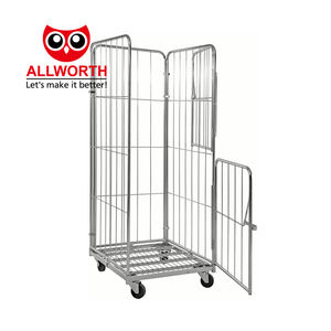 हेवी ड्यूटी वेयरहाउस कार्गो स्टोरेज गैल्वेनाइज्ड नेस्टिंग रोल केज लॉजिस्टिक ट्रॉली कार्ट - Product Image 6