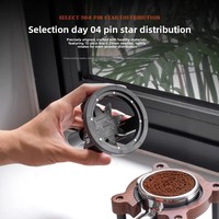 Distributeur de poudre de café WDT rotatif en acier inoxydable avec aiguille magnétique anti-agglomération, outil de barista pour espresso, design moderne et minimaliste